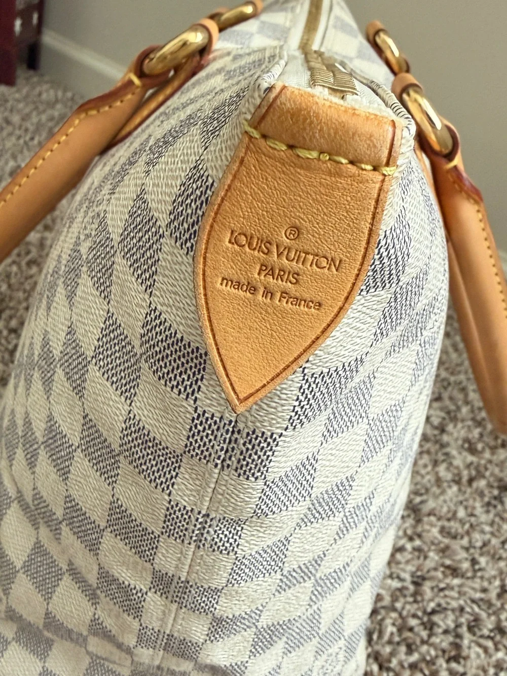 Authentic Louis Vuitton Saleya MM Azur Canvas